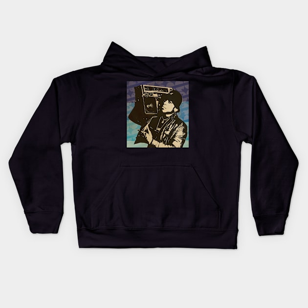 LL Coll J // Retro Poster Hiphop Kids Hoodie by kulinermodern